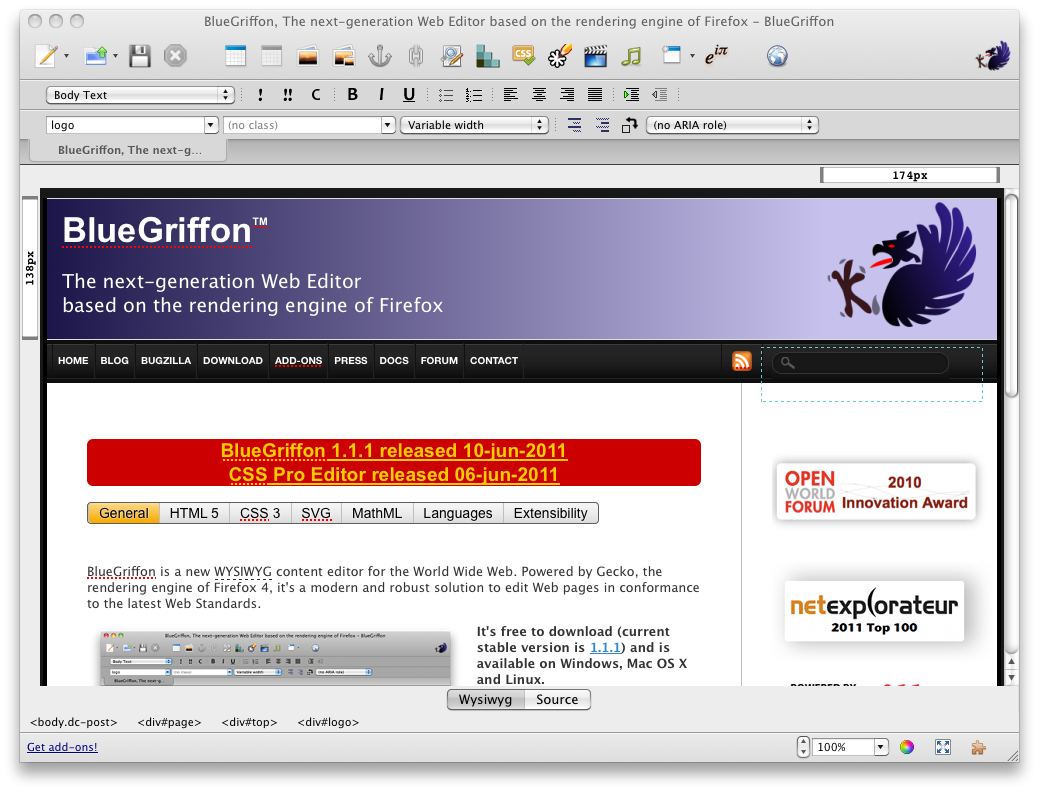 BlueGriffon for Mac OS X 2.3.1 full